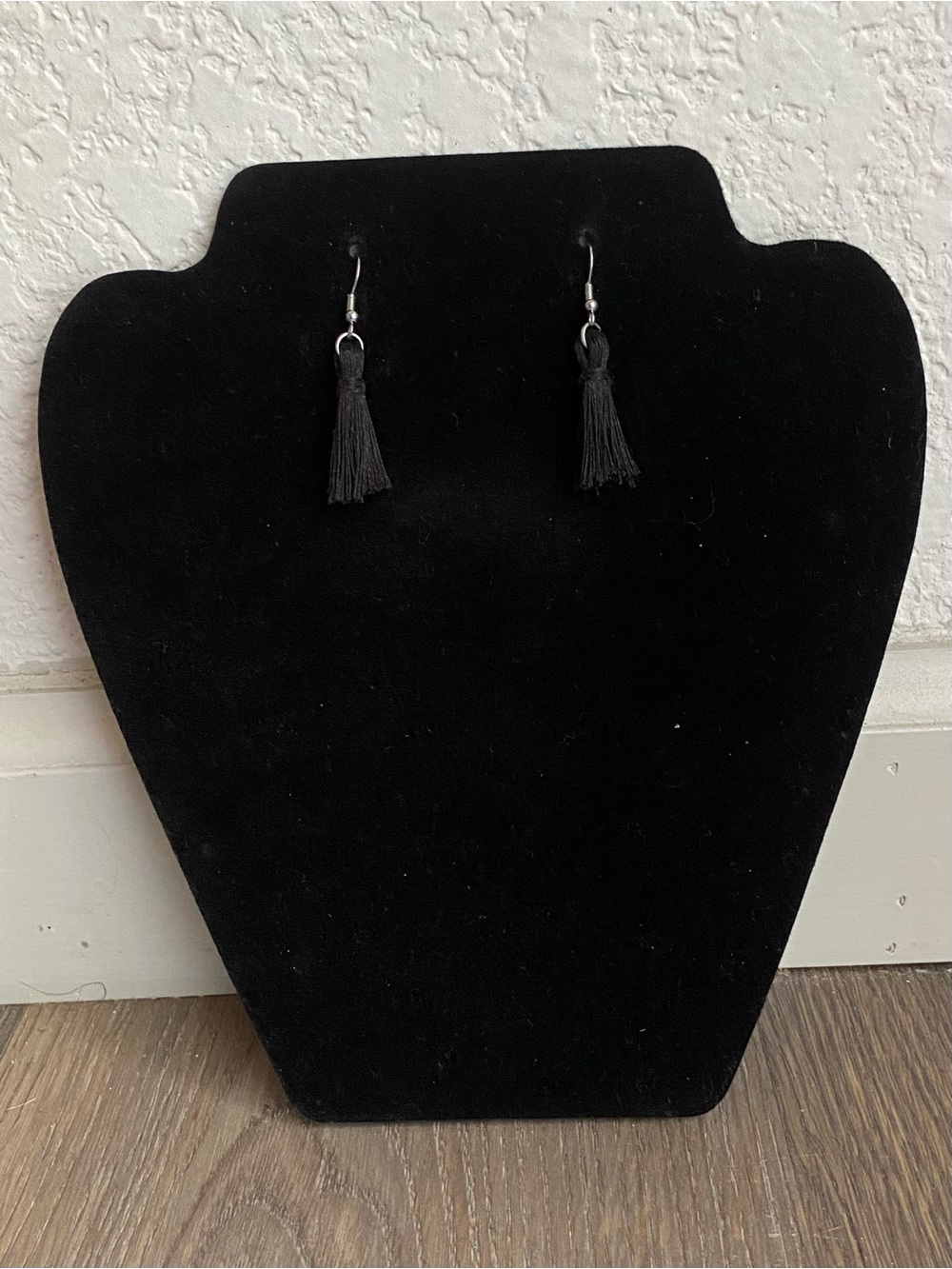 Black Tassel Drop Earrings